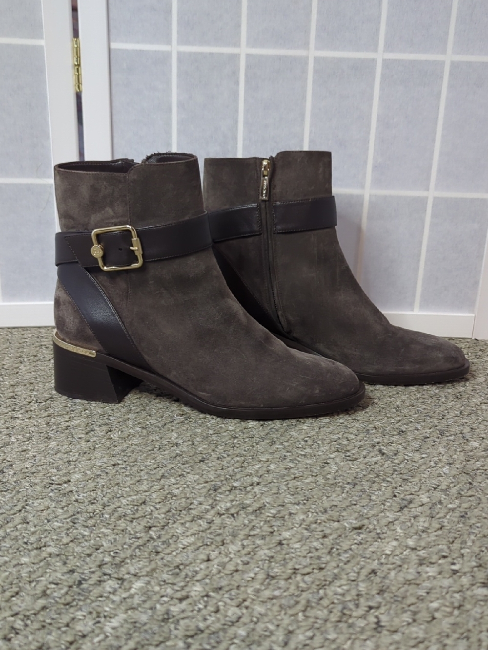 Jimmy Choo Clarice 45 Suede Buckle Ankle Booties